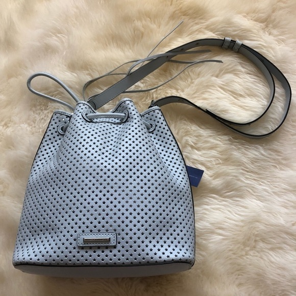Rebecca Minkoff Star Perforated Bucket Bag in Blue - Picture 6 of 9